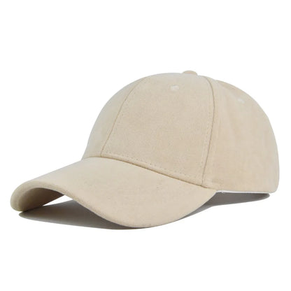 Fashion Suede Baseball Caps For Men Women Autumn Winter Solid Retro