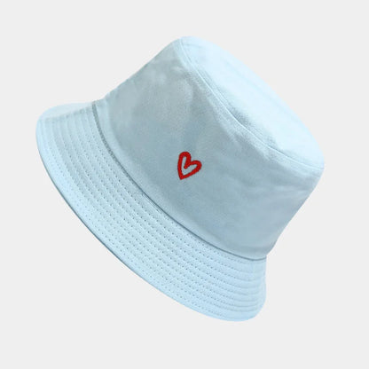 Love Embroidery Cotton Bucket Hat For Men And Women Beach