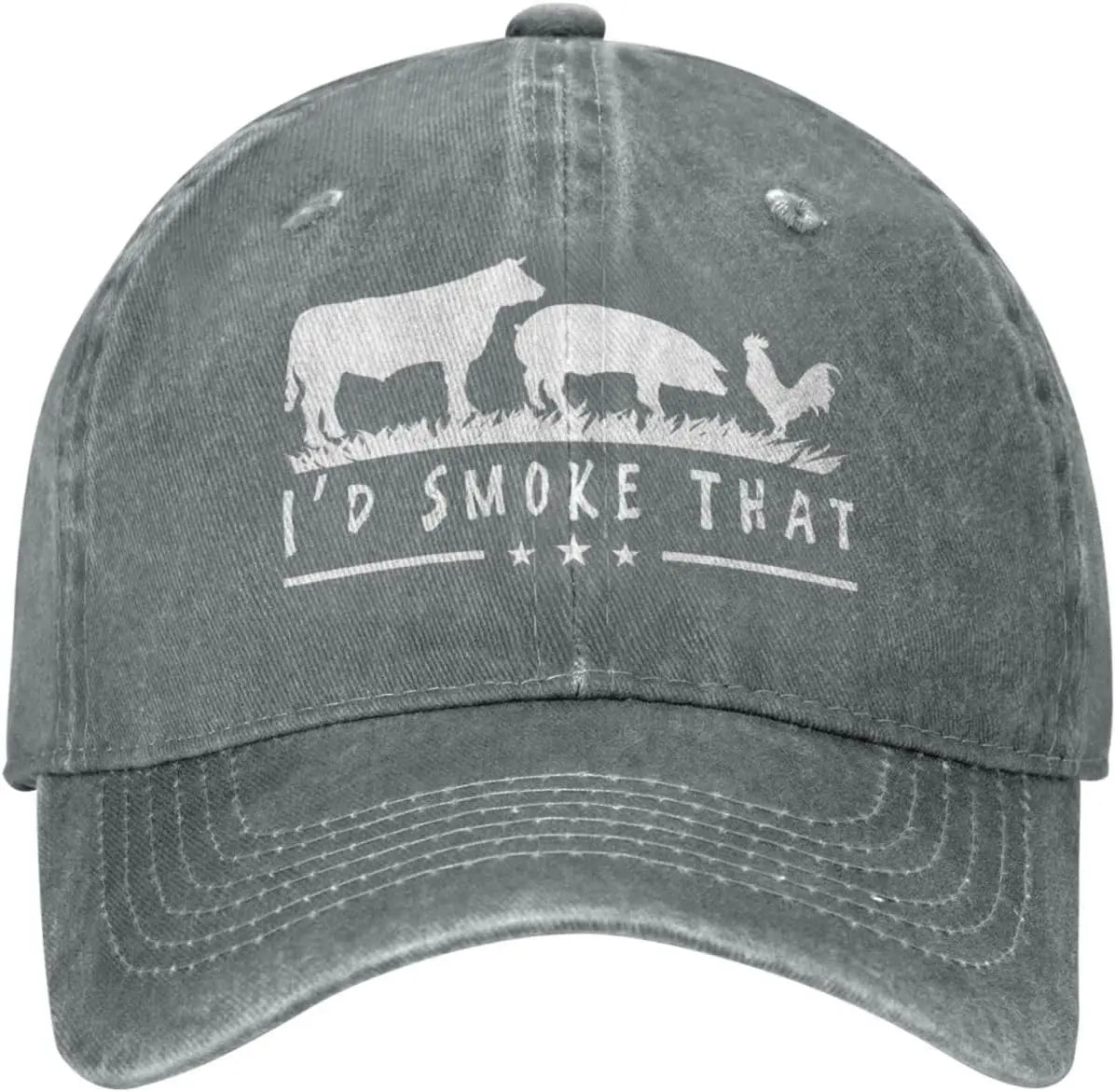 I'd Smoke That Patriot BBQ Barbeque Cook Chef Unisex Baseball Cap