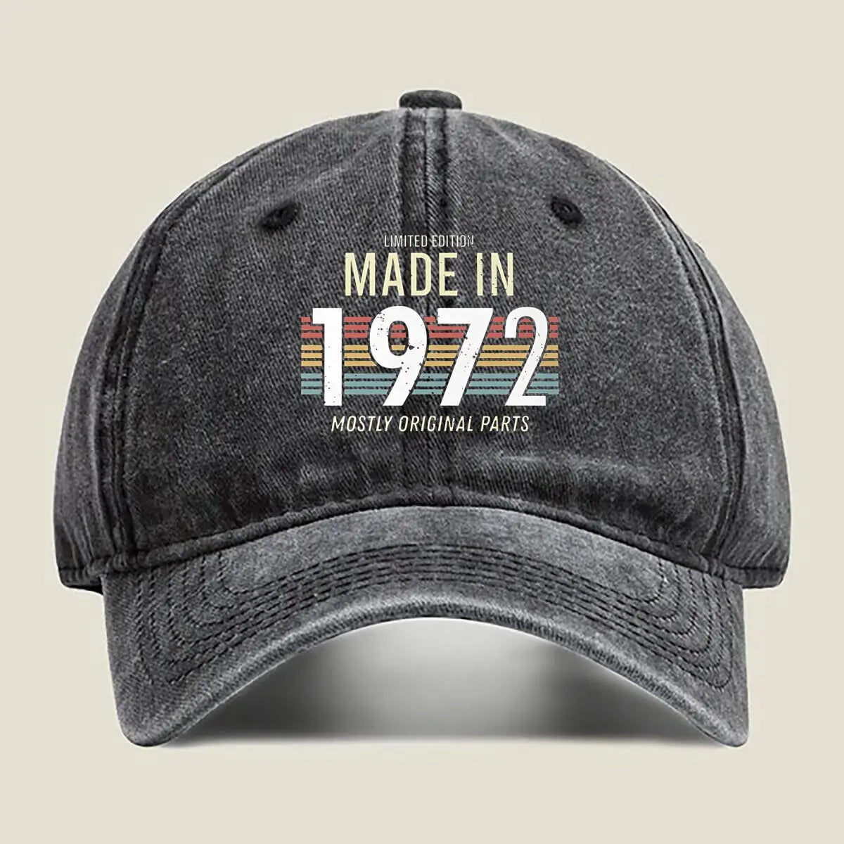 Made in 1972 Retro - Anniversary Art Washed Baseball Cap