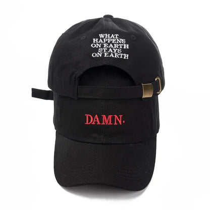 DAMN-Embroidered Hats for Men and Women, Hip Hop, ShinCharacter Lamar