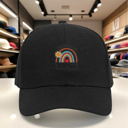 TINY HUMAN TAMER with Rainbow & Apple Design Baseball Cap