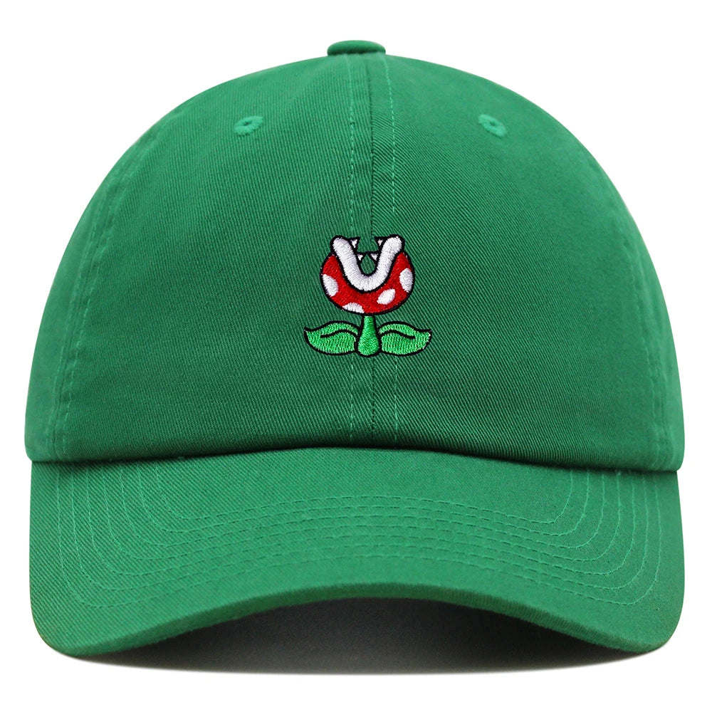Piranha Plant Dad Hat Embroidered Cartoon Cute Mushroom Baseball Cap