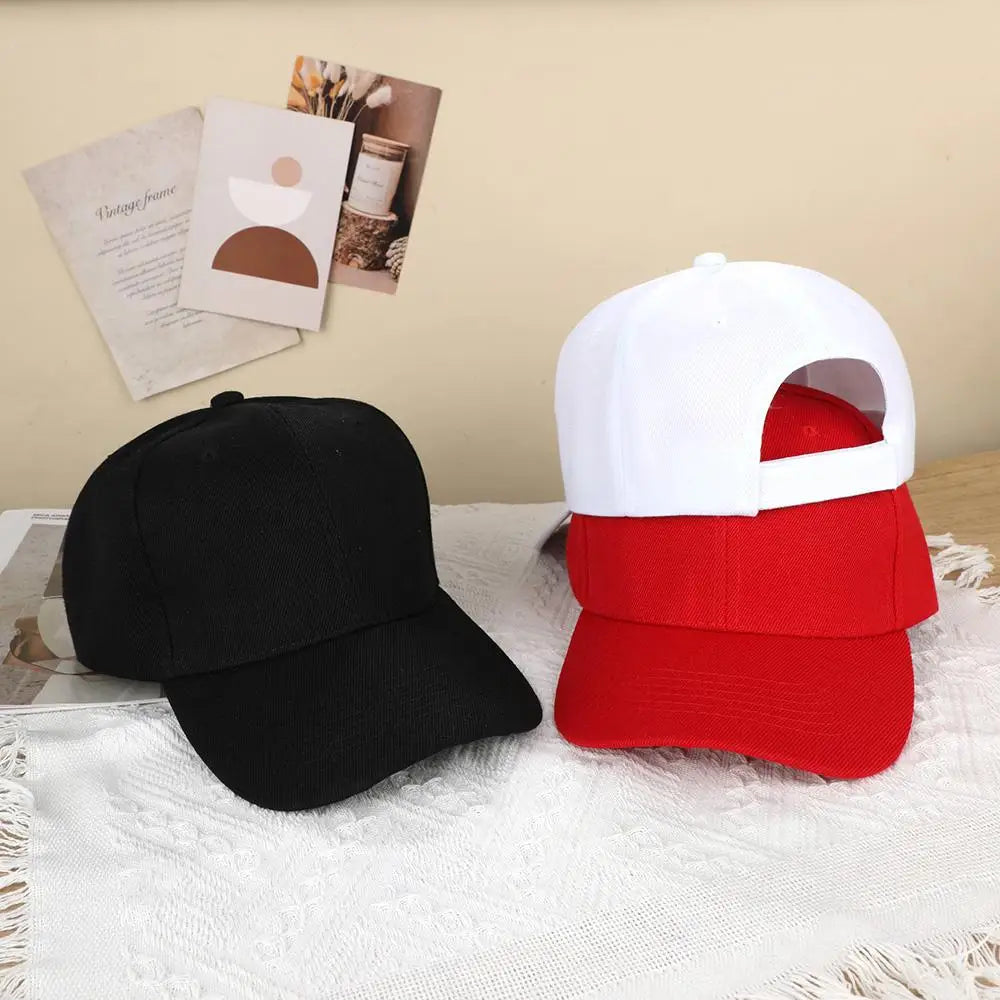 Solid Color Baseball Caps For Women Men Summer Sun Hats