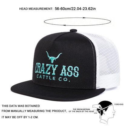 Unisex CRAZY ASS CATTLE CO Embroidery Hip-hop Hats Snapback Caps