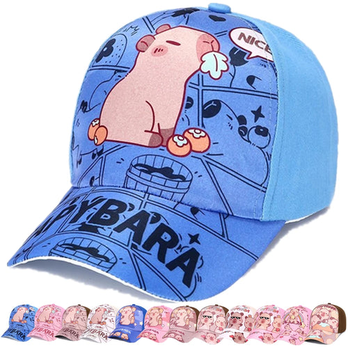 Children's Cartoon Capybara Printed Cute Capybara Hat Lovely Kids Baseball Cap