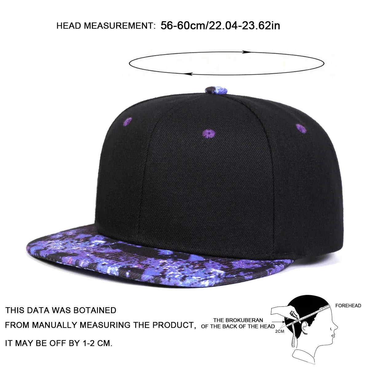 Unisex Purple Starry Sky Printing Hip-hop Hats Fashion Outdoor