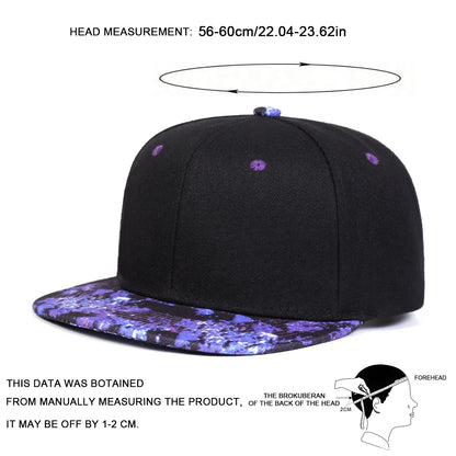 Unisex Purple Starry Sky Printing Hip-hop Hats Fashion Outdoor