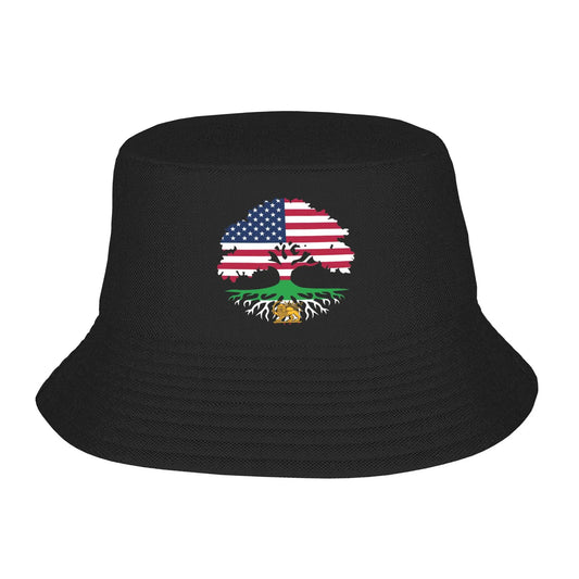 Persian American Flag USA Persia Iran Flag Iranian Roots Bucket Hat