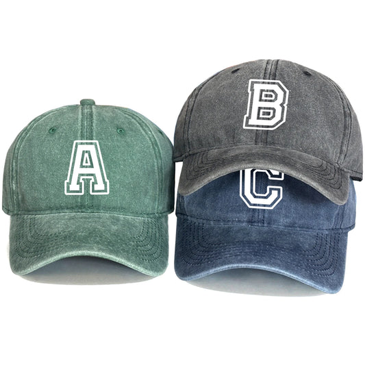 Initial Letter A-Z Print Baseball Cap For Men Women