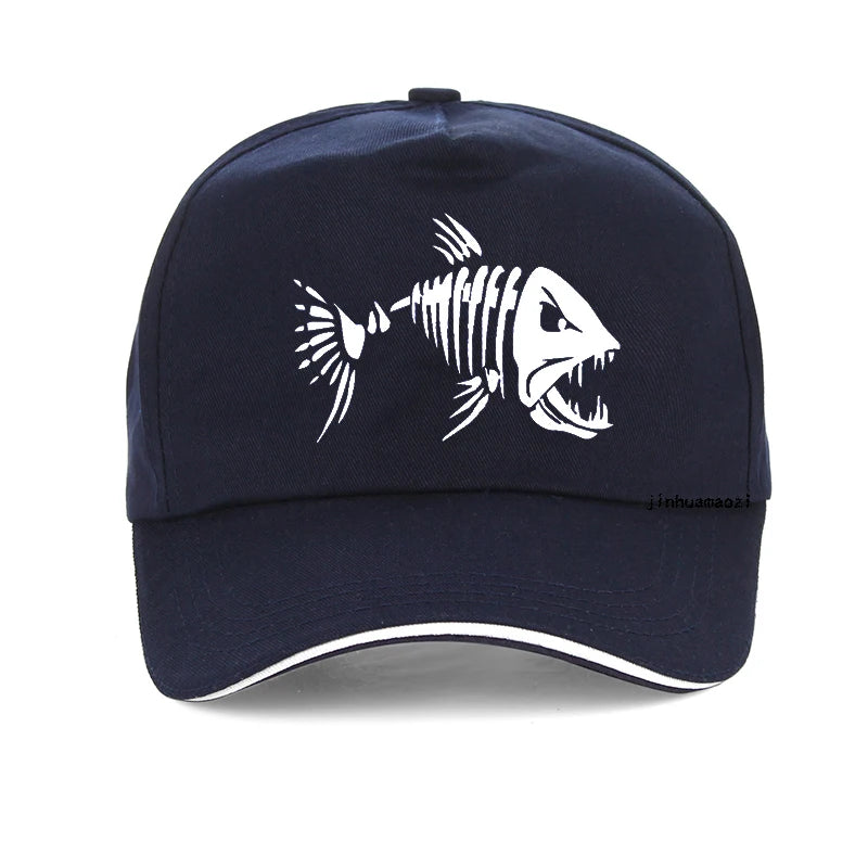 Cartoon Fish Bones Baseball Cap