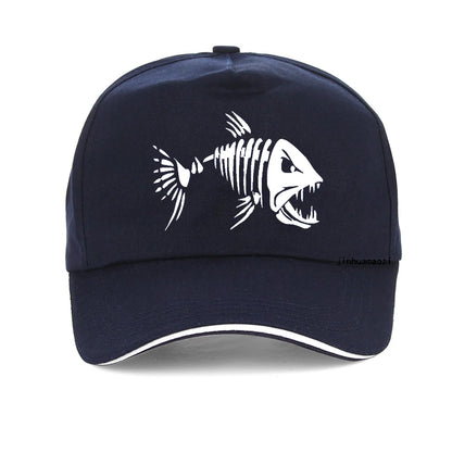 Cartoon Fish Bones Baseball Cap