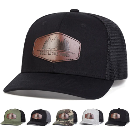 DEEP IN THE WOODS Leather Label Baseball Net Caps
