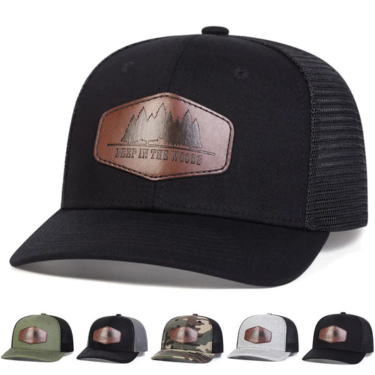 DEEP IN THE WOODS Leather Label Baseball Net Caps