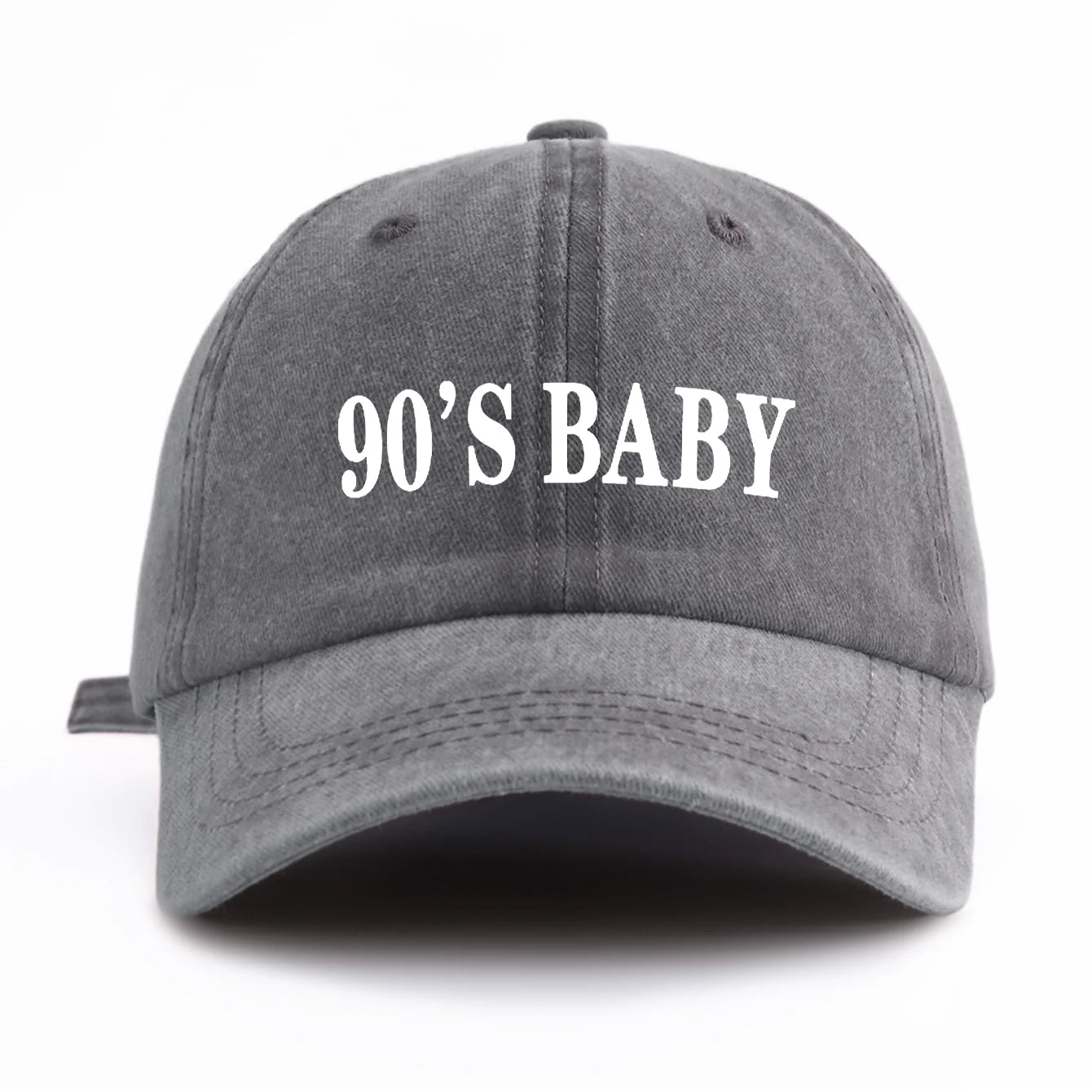 90'S BABY Print Washed Baseball Cap For Adults