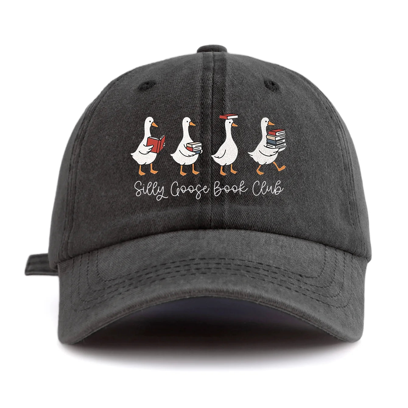 SILLY GOOSE Print Washed Baseball Cap For Adults