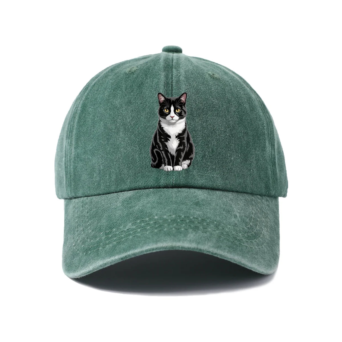Tuxedo Cat Portrait Baseball Cap