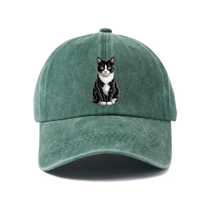Tuxedo Cat Portrait Baseball Cap