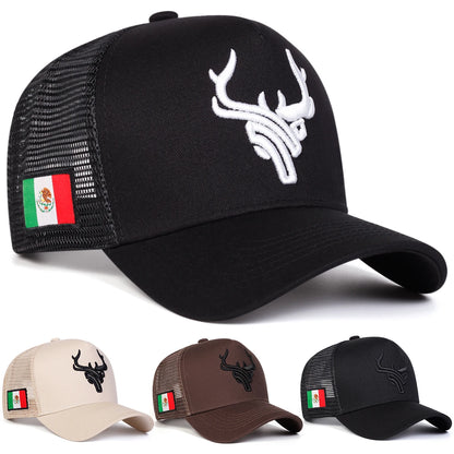 Antler Embroidered Mesh Baseball Cap