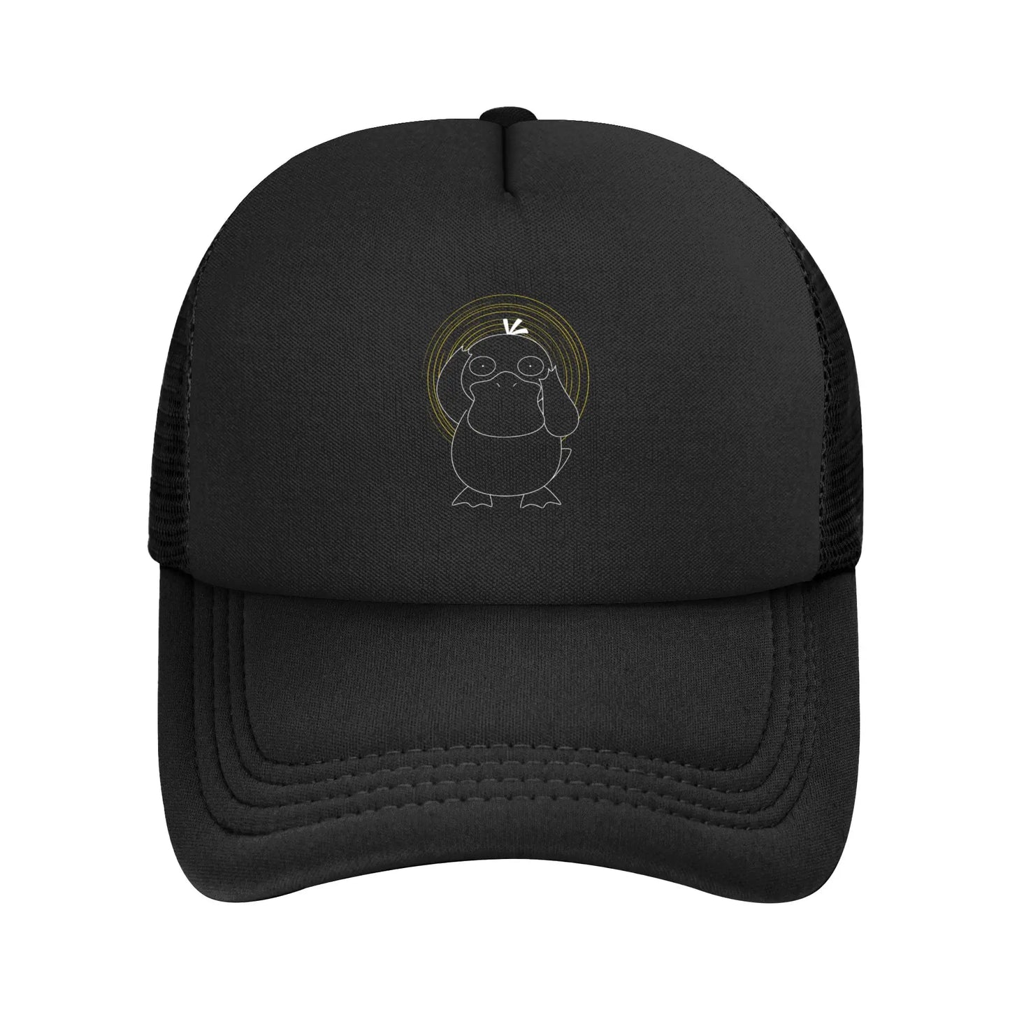 Pokemon Psyduck Pattern Trucker Hats Hip-Hop Mesh Baseball Caps
