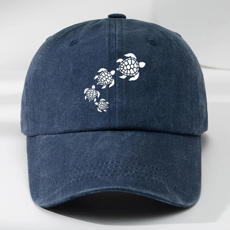 Fun Cartoon Turtle Print Baseball Cap