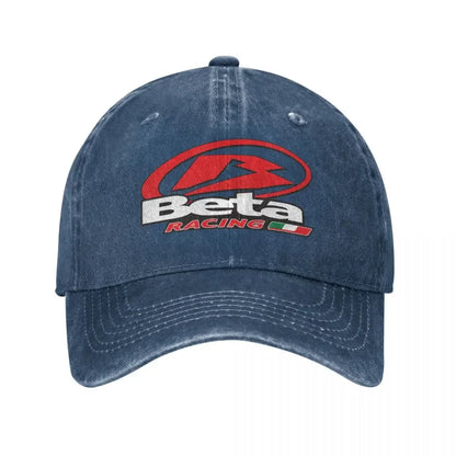 Vintage Beta Racing Baseball Cap Unisex Distressed Denim Snapback Caps