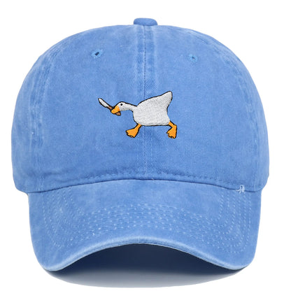 Embroidered Baseball Cap With Goose Pattern For Men And Women