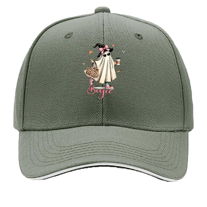 Boojee Halloween Ghost Leopard Bag Coffee Sandwich Baseball Cap