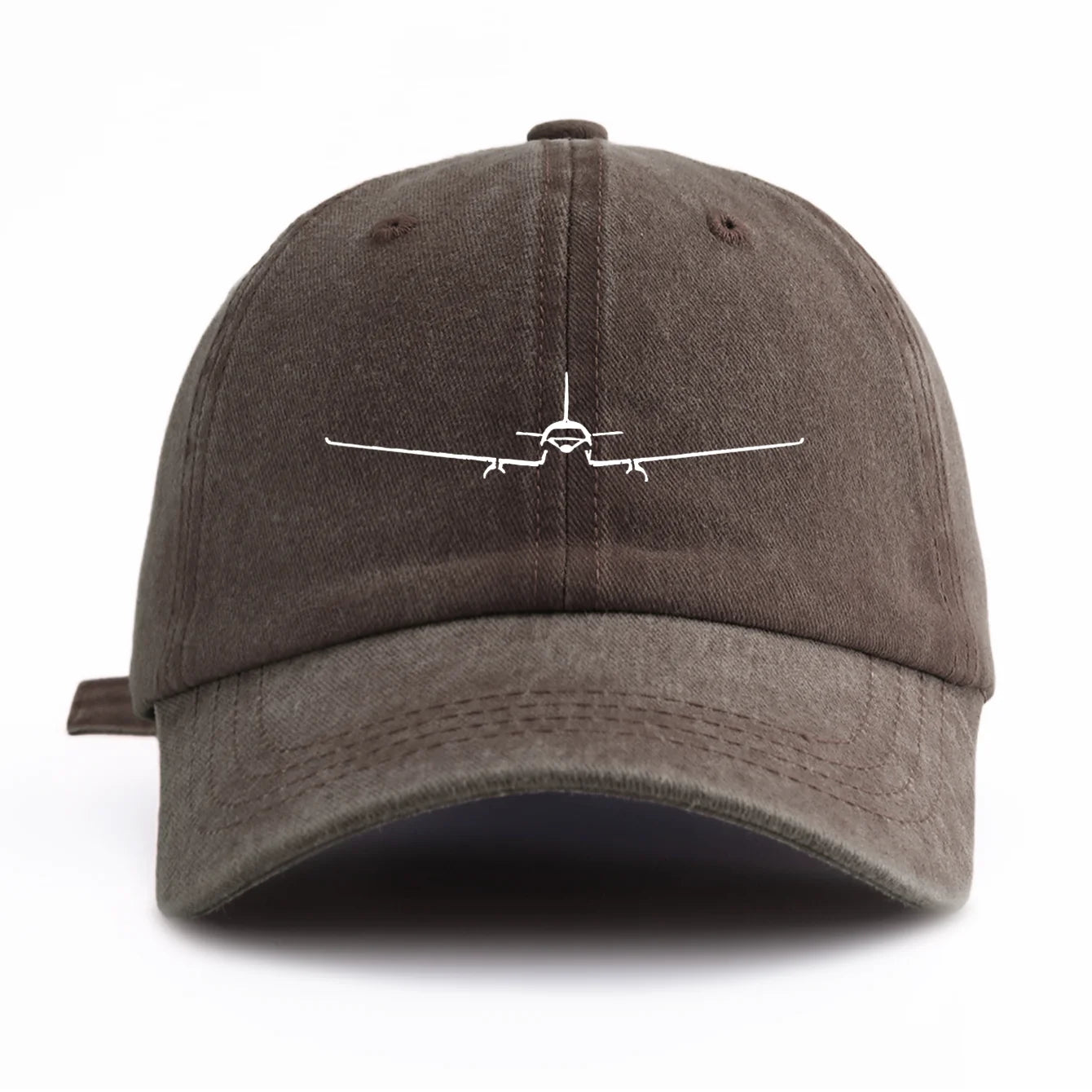 Airplane Print Washed Baseball Cap For Adults