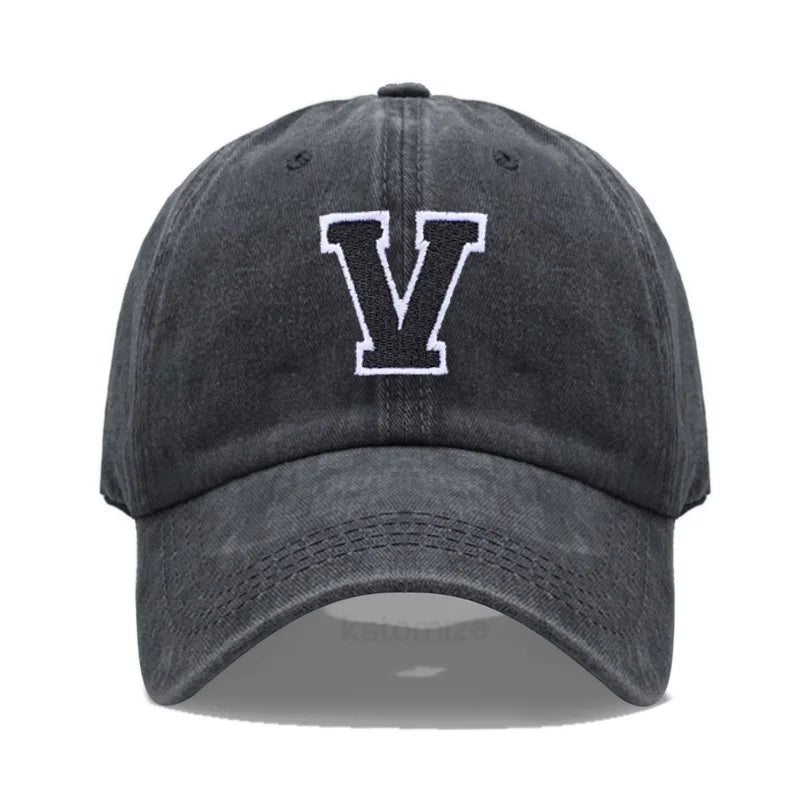 Initial Letter A-Z Embroider Baseball Cap