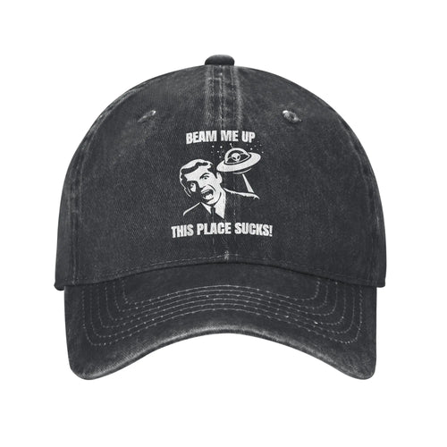Summer Beam Me Up This Place Sucks UFO Baseball Cap