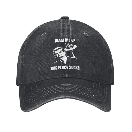 Summer Beam Me Up This Place Sucks UFO Baseball Cap
