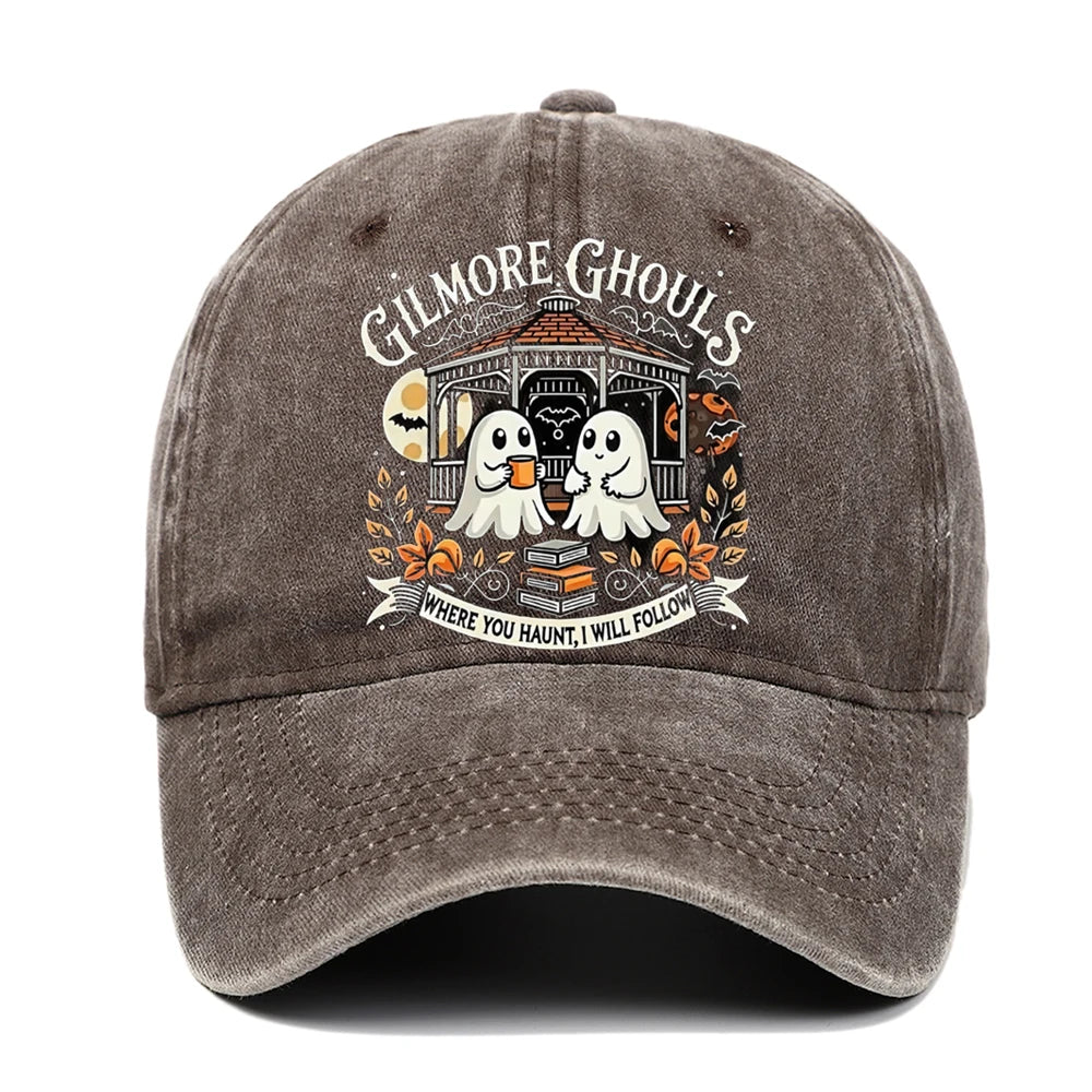 Letter Ghost Printed Baseball Cap For Men And Women