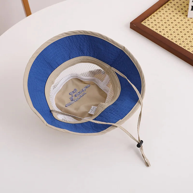 Summer Quick-Dry Baby Children Bucket Hat Solid Color Letter Kids Fisherman