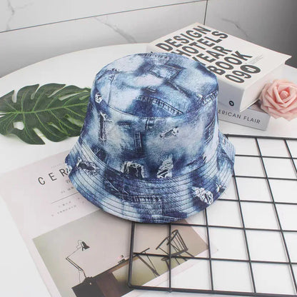 New Fashion Graffiti Sunscreen Bucket Hats Fashion Letter Print Fisherman