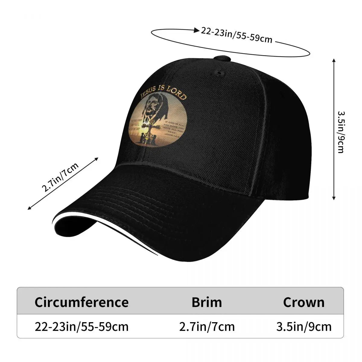 Baseball Caps Jesus Is Lord Bible Verse Awesome Graphic