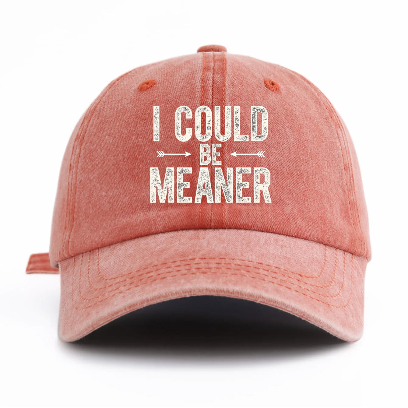 I COULD B MEANER Print Washed Baseball Cap For Adults
