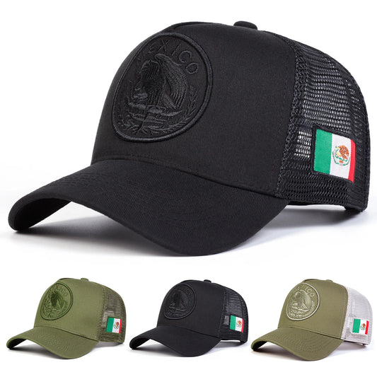 Unisex Mexican Flag Embroidery Baseball Net Caps