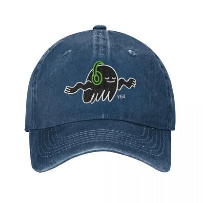 Ferxxo Feid Gost With Headphone Unisex Retro Denim Washed Baseball Caps