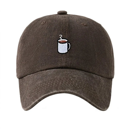 Embroidered Coffee Cup Baseball Cap