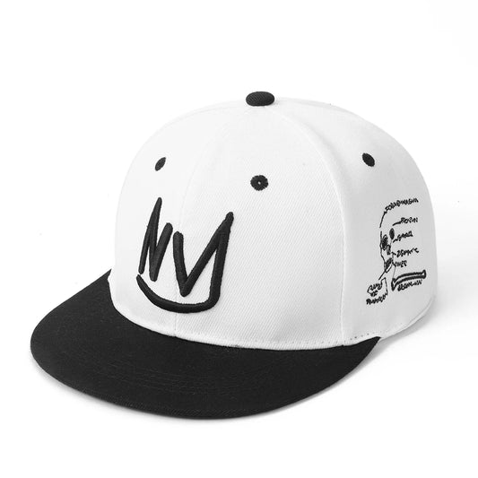 New Style Embroidered YM Small Mountain Hardtop Flat Brim Snapback Cap