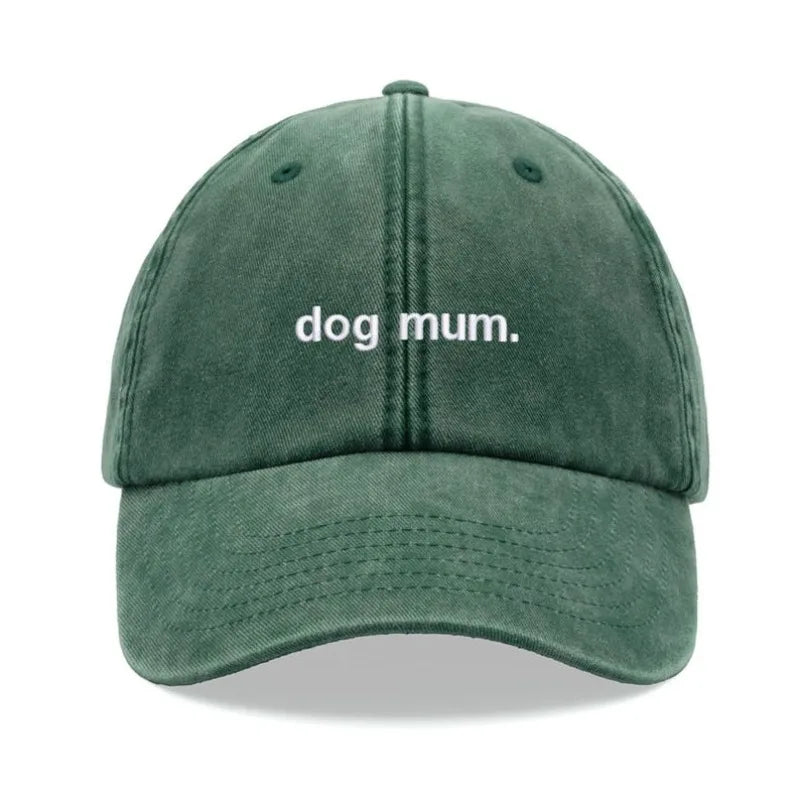 "dog mum. " Vintage Washed Kanye Baseball Cap For Women