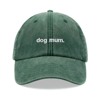 "dog mum. " Vintage Washed Kanye Baseball Cap For Women