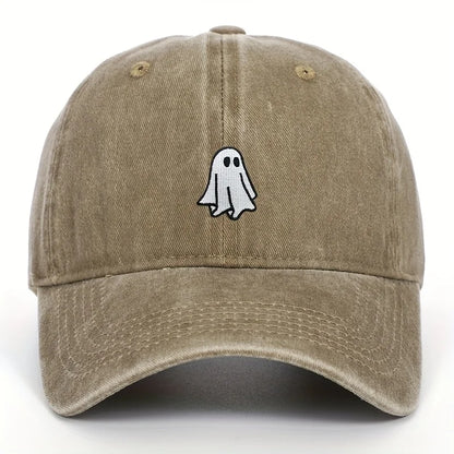 Halloween Embroidered Baseball Hat with Cute Ghost for Men and Women