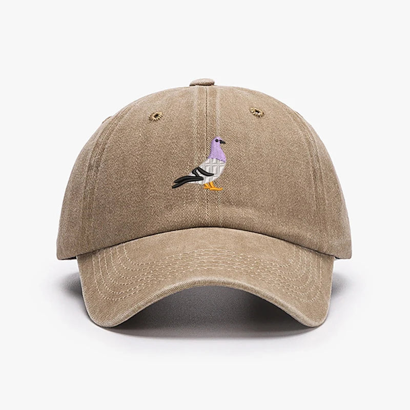 Embroidery Pigeon Design Spring vintage Baseball caps Men Women