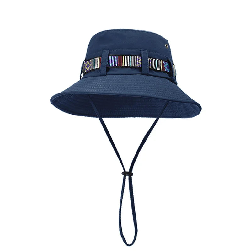 Quick-Dry Breathable Sun Hats Drawstring Bucket Hat