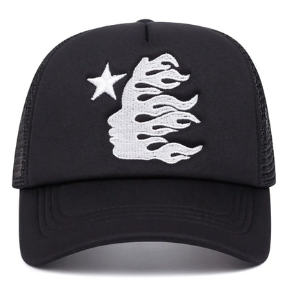 Four Seasons Mesh Baseball Cap Women Men Fashion Casual Breathable Letter Icon Unisex HipHop