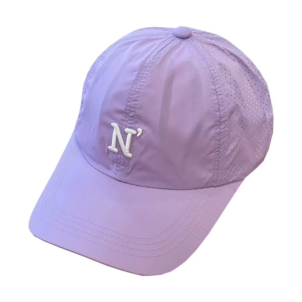 Letter N Embroidery Quick Dry Baseball Cap