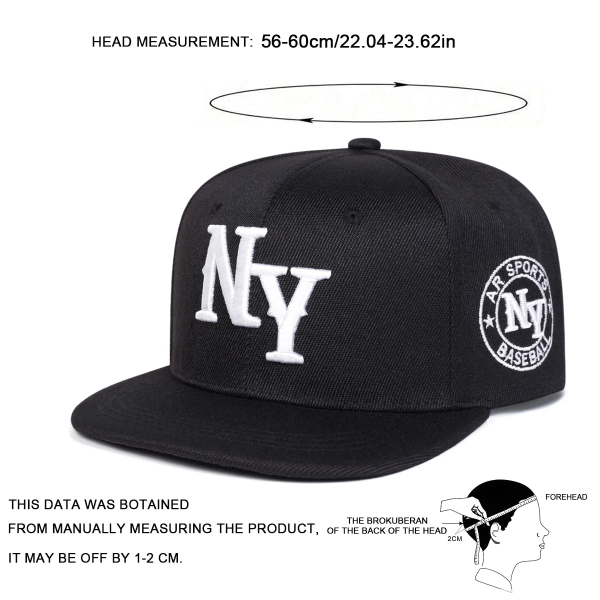 Unisex NY Letter Embroidery Hip-hop Hats Spring and Autumn