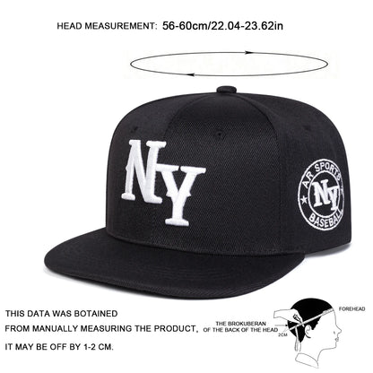 Unisex NY Letter Embroidery Hip-hop Hats Spring and Autumn
